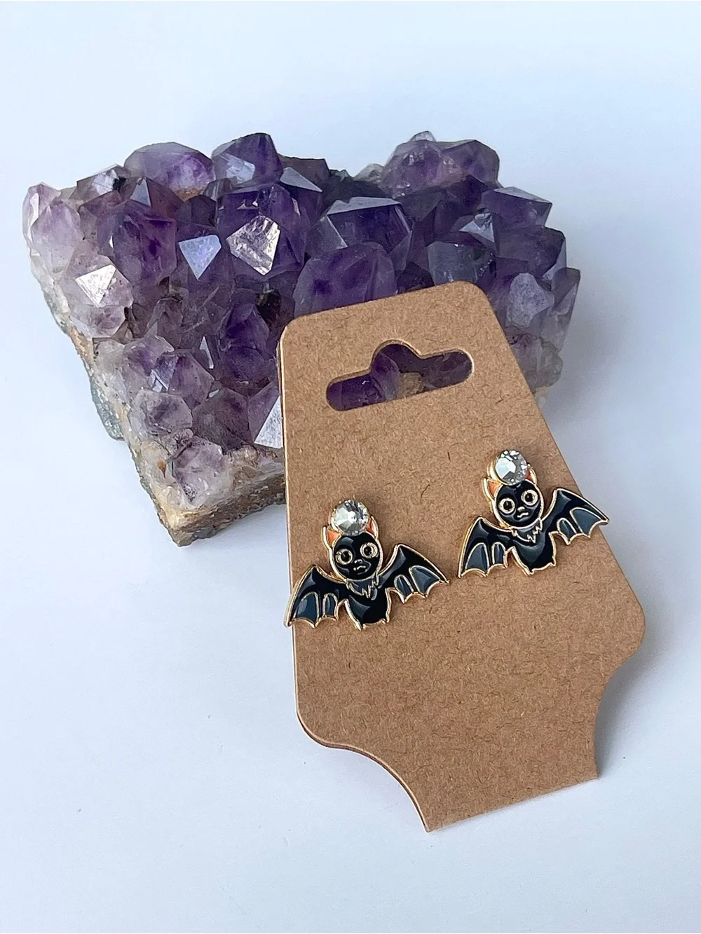 Cute Black Bat Stud Halloween Earrings